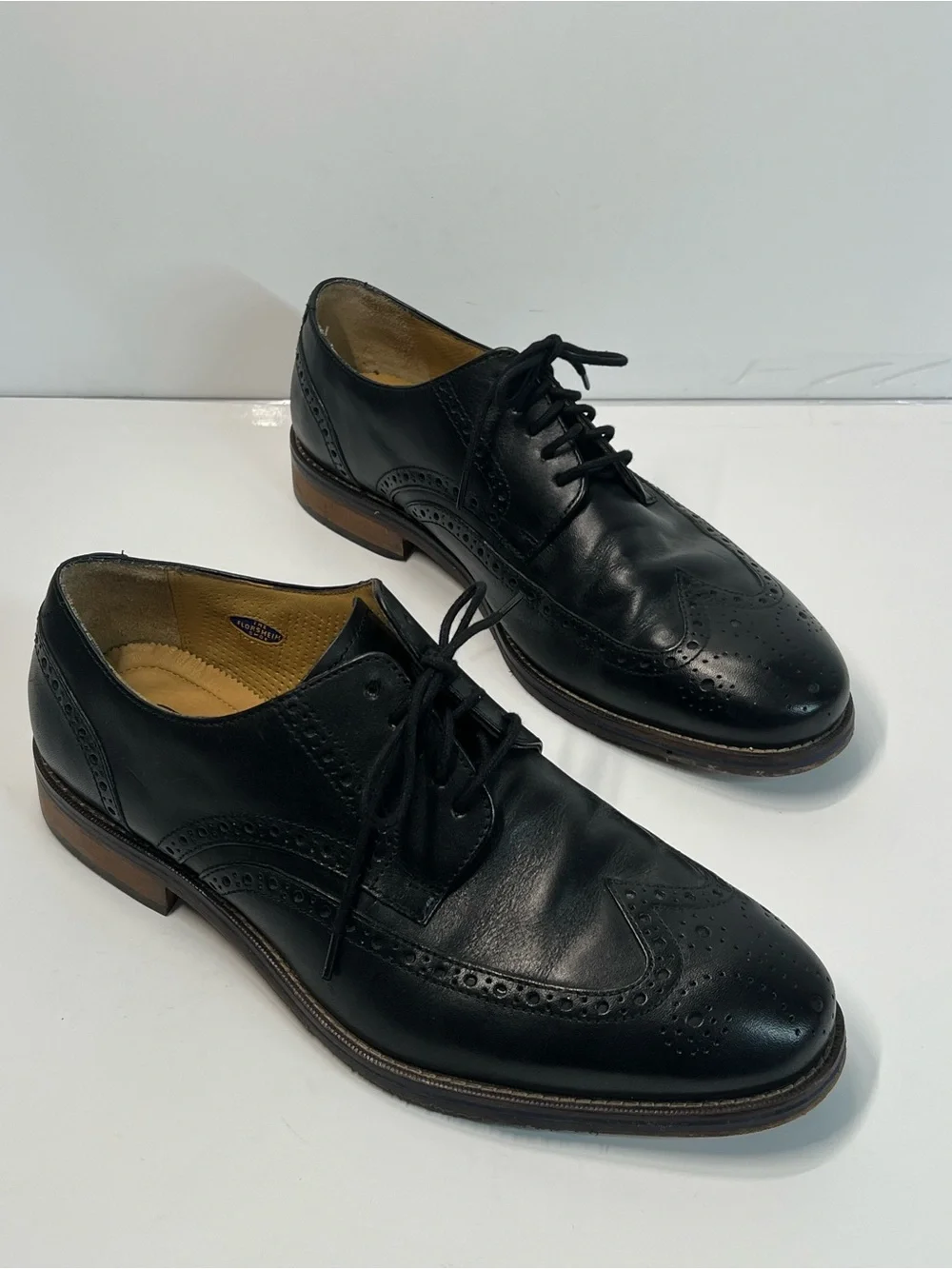 Florsheim Men’s Black Leather Wingtip Brogue Oxford Dress Shoes Size 9 3E